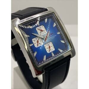 Anne Kleins Mens Blue Dial Chronograph Watch New Battery